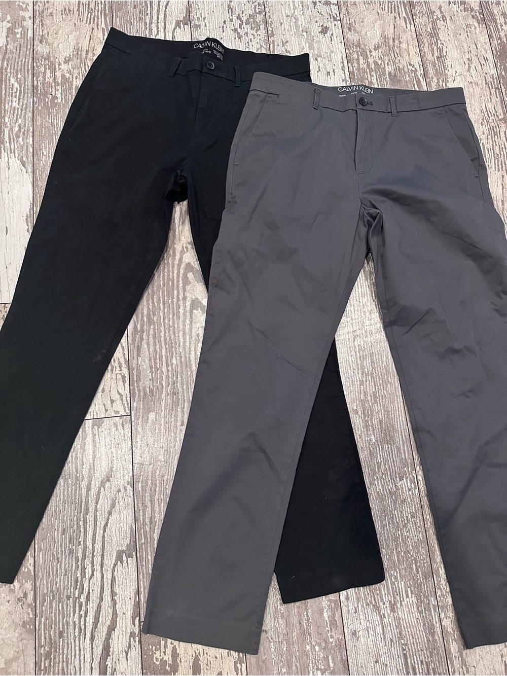 Calvin Klein Dual-Pack Men’s Pants — Black & Gray. Price is for both pairs